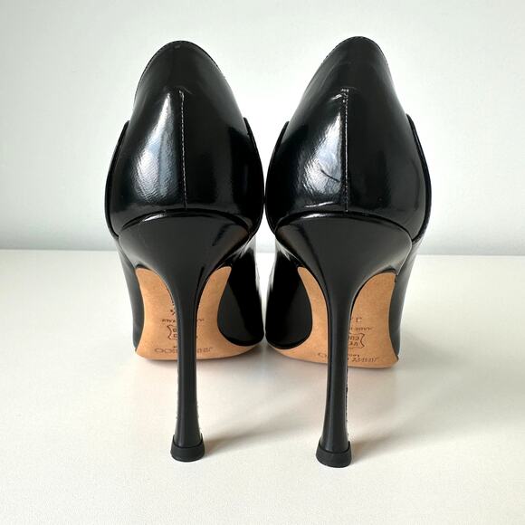 Jimmy Choo Black Leather Pointed Toe Heels Pumps Size 37.5 - Picture 7 of 15
